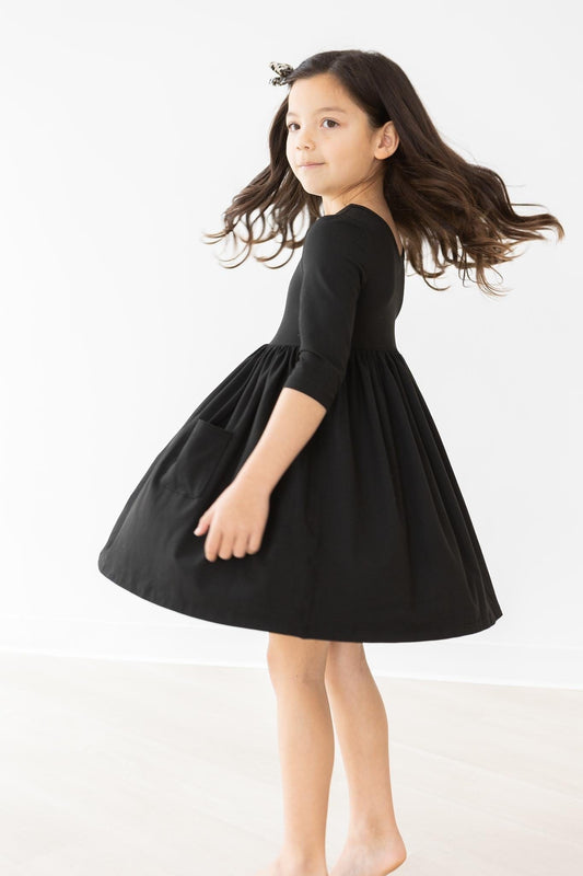 Black 3/4 Pocket Twirl Dress - Mila & Rose ®