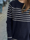 Striped Round Neck Long Sleeve Sweater