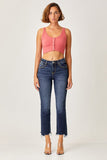 Risen Full Size Frayed Hem Cropped Straight Jeans - Trendsi