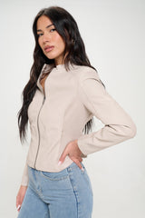 Coalition LA Zip Up Vegan Moto Jacket - Trendsi