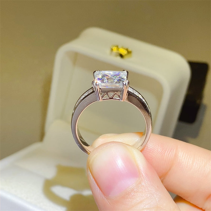 3 Carat Moissanite 925 Sterling Silver Square Shape Ring Trendsi