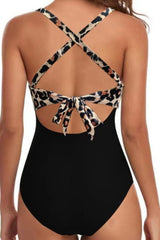 Tied Crisscross Cutout One-Piece Swimwear Trendsi