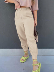 High Waist Cropped Pants - Flyclothing LLC