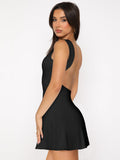 Backless Wide Strap Mini Dress - Trendsi