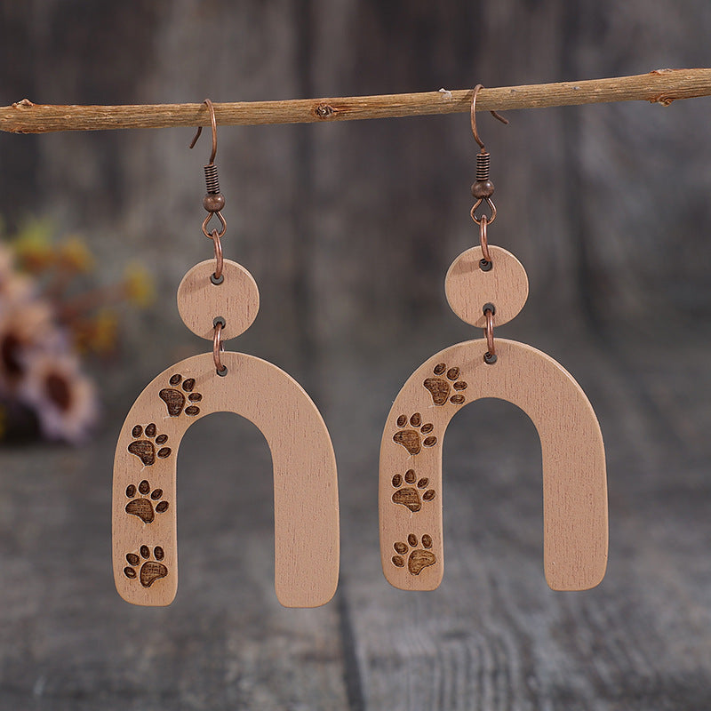 Geometric Shape Wooden Earrings - Flyclothing LLC