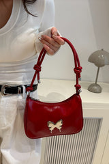 Butterfly PU Leather Knotted Strap Shoulder Bag - Trendsi