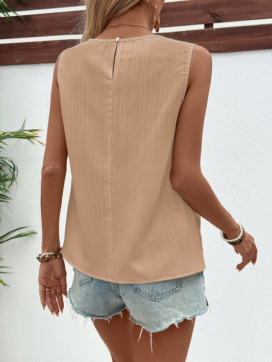 Ruched Round Neck Tank Trendsi