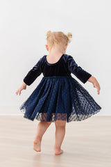 Light Navy Velvet Tutu Dress