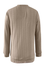 Full Size Textured Open Front Long Sleeve Cardigan - Trendsi