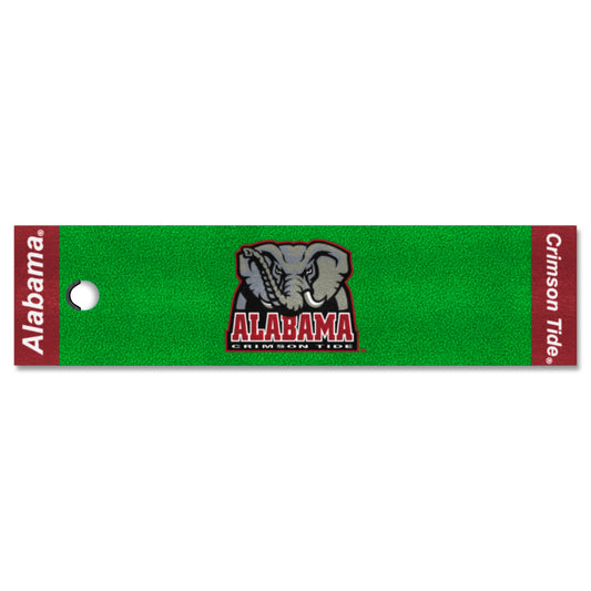 Alabama Crimson Tide Putting Green Mat - 1.5ft. x 6ft., Elephant Logo