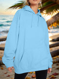 Drawstring Dropped Shoulder Hoodie - Flyclothing LLC