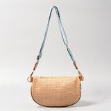 Bead Trim Straw Weave Crossbody Bag Trendsi