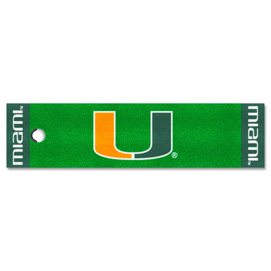 Miami Hurricanes Putting Green Mat - 1.5ft. x 6ft.