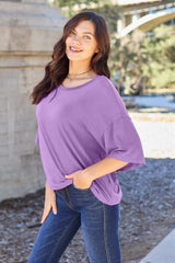 Basic Bae Bamboo Full Size Round Neck Drop Shoulder T-Shirt - Trendsi