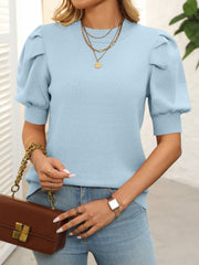 Mandy Mock Neck Puff Sleeve Sweater