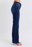 Judy Blue Full Size Raw Hem Straight Leg Jeans - Trendsi