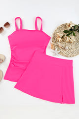 Square Neck Top and Skirt Swim Set Trendsi