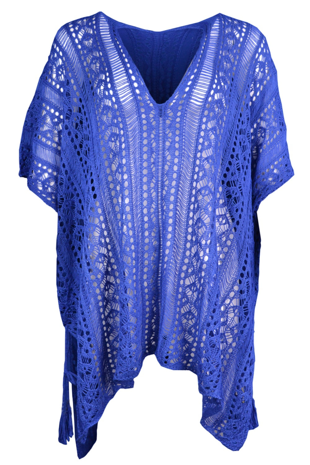 Cutout V-Neck Cover-Up with Tassel - Flyclothing LLC