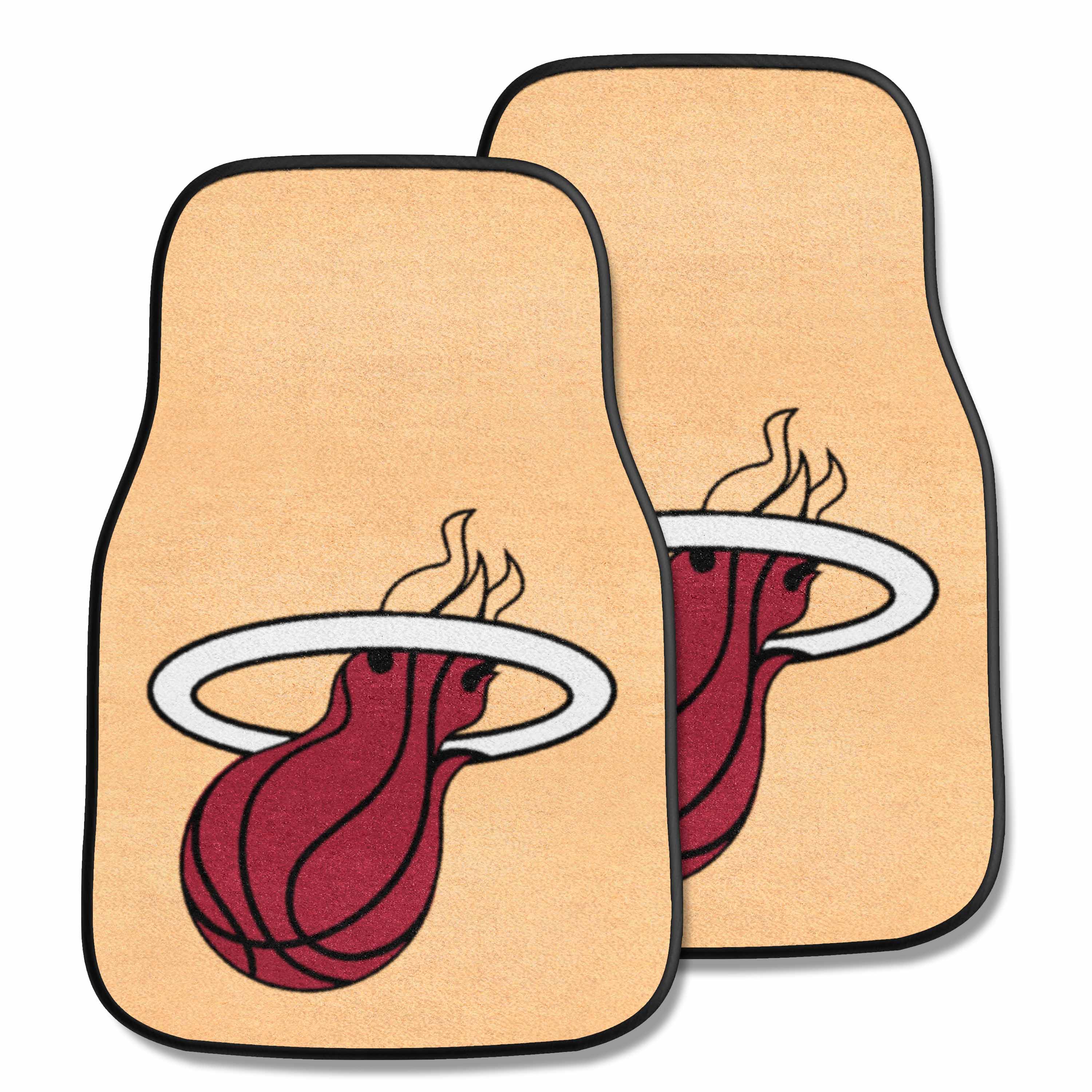 Miami Heat Front Carpet Car Mat Set - 2 Pieces