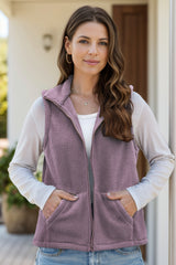 Zip Up Vest Coat with Pockets