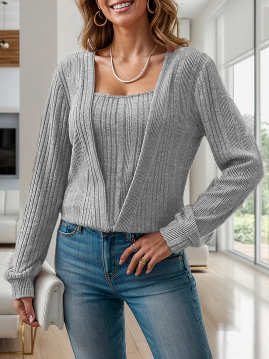 Square Neck Long Sleeve T-Shirt