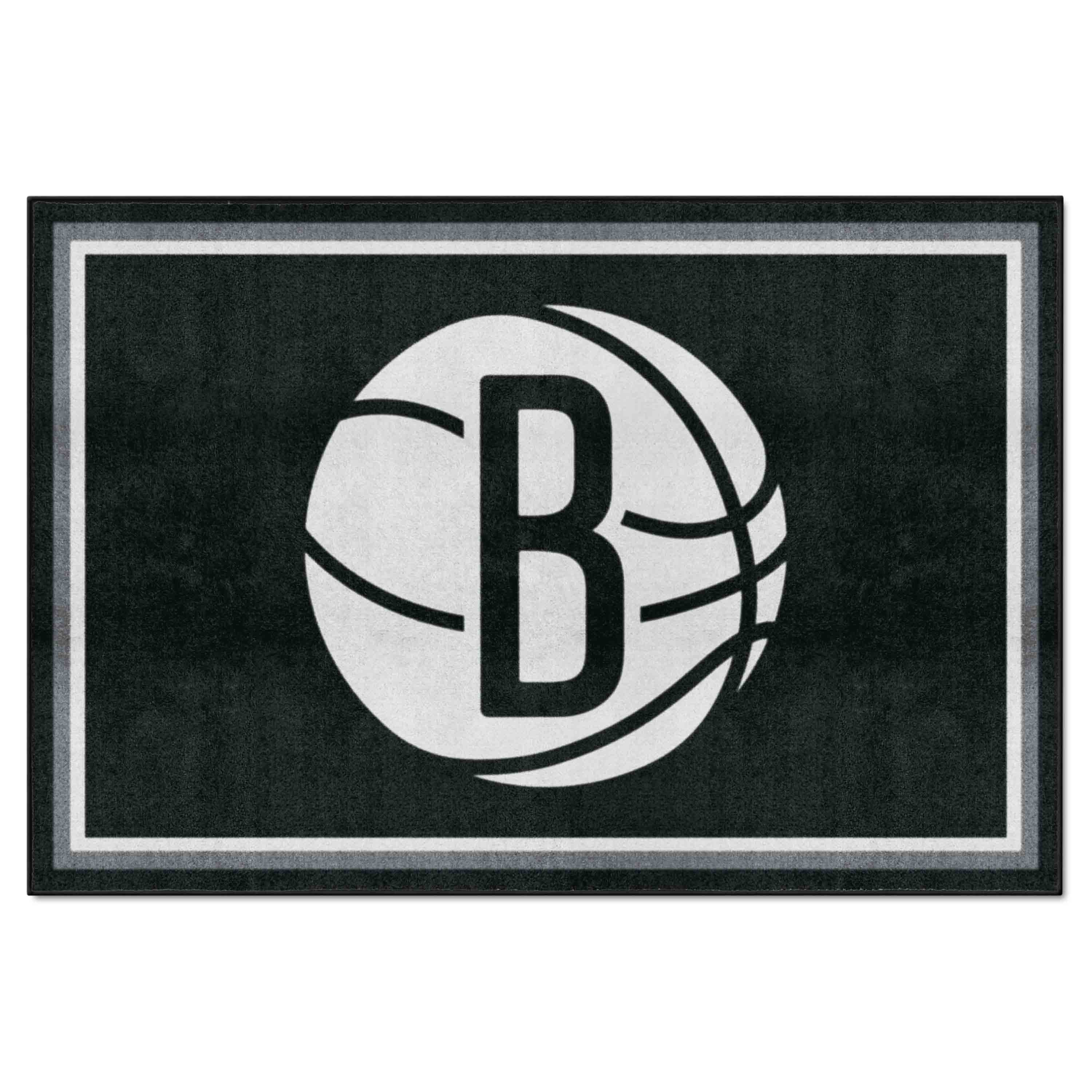 Brooklyn Nets 5ft. x 8 ft. Plush Area Rug - Brooklyn Nets