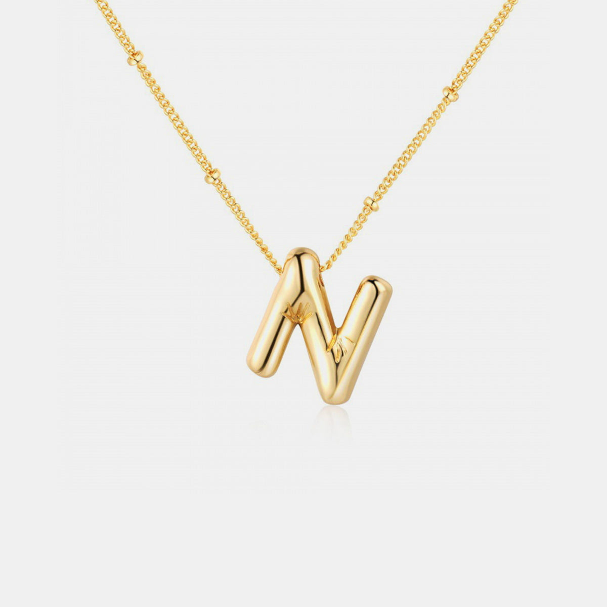 Gold-Plated Letter Pendant Necklace Trendsi