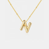 Gold-Plated Letter Pendant Necklace Trendsi