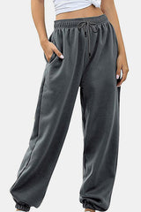 Elastic Waist Joggers with Pockets - Trendsi