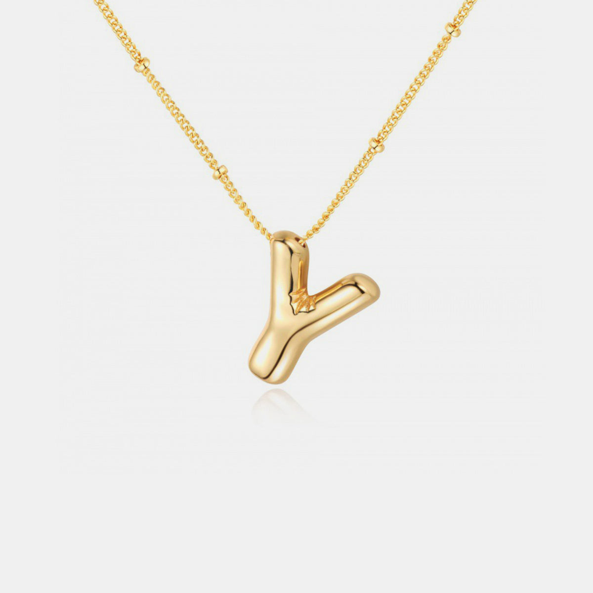 Gold-Plated Letter Pendant Necklace Trendsi