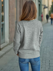 Tied V-Neck Long Sleeve Sweater