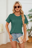 Ruched Round Neck Short Sleeve T-Shirt Trendsi