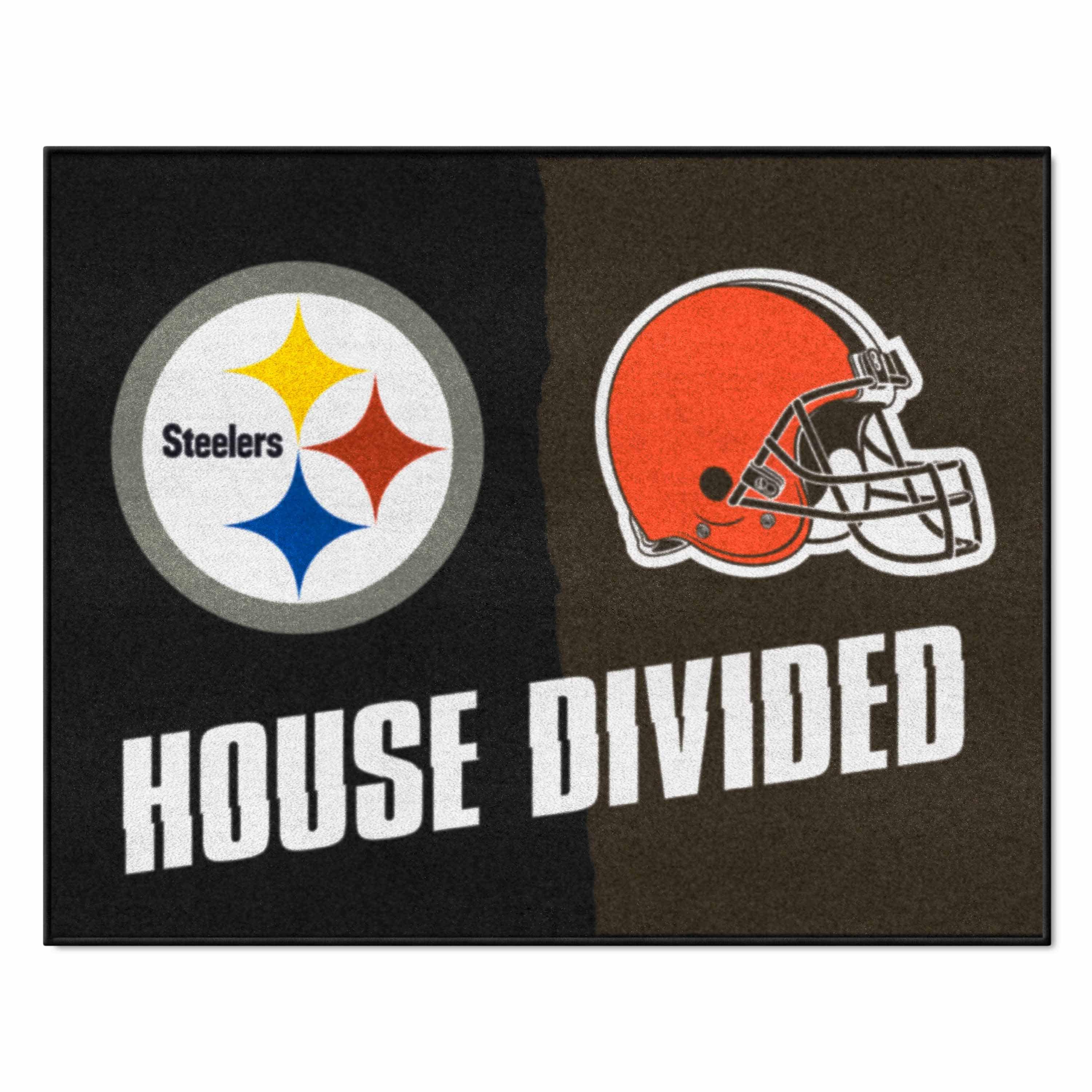 NFL House Divided - Steelers / Browns House Divided Rug - 34 in. x 42.5 in. - NFL House Divided - Steelers / Browns