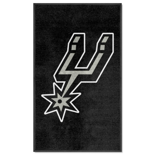 San Antonio Spurs 3X5 High-Traffic Mat with Durable Rubber Backing - Portrait Orientation