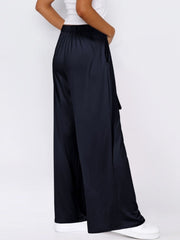 Tied Wide Leg Pants with Pockets - Trendsi