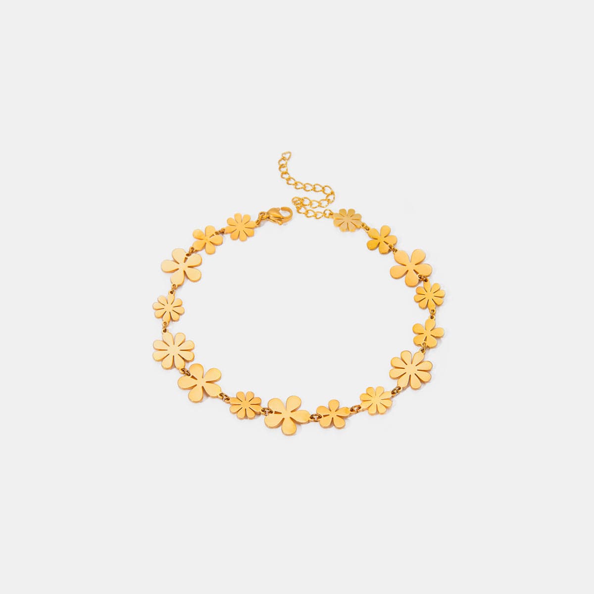 18K Gold-Plated Flower Bracelet - Trendsi