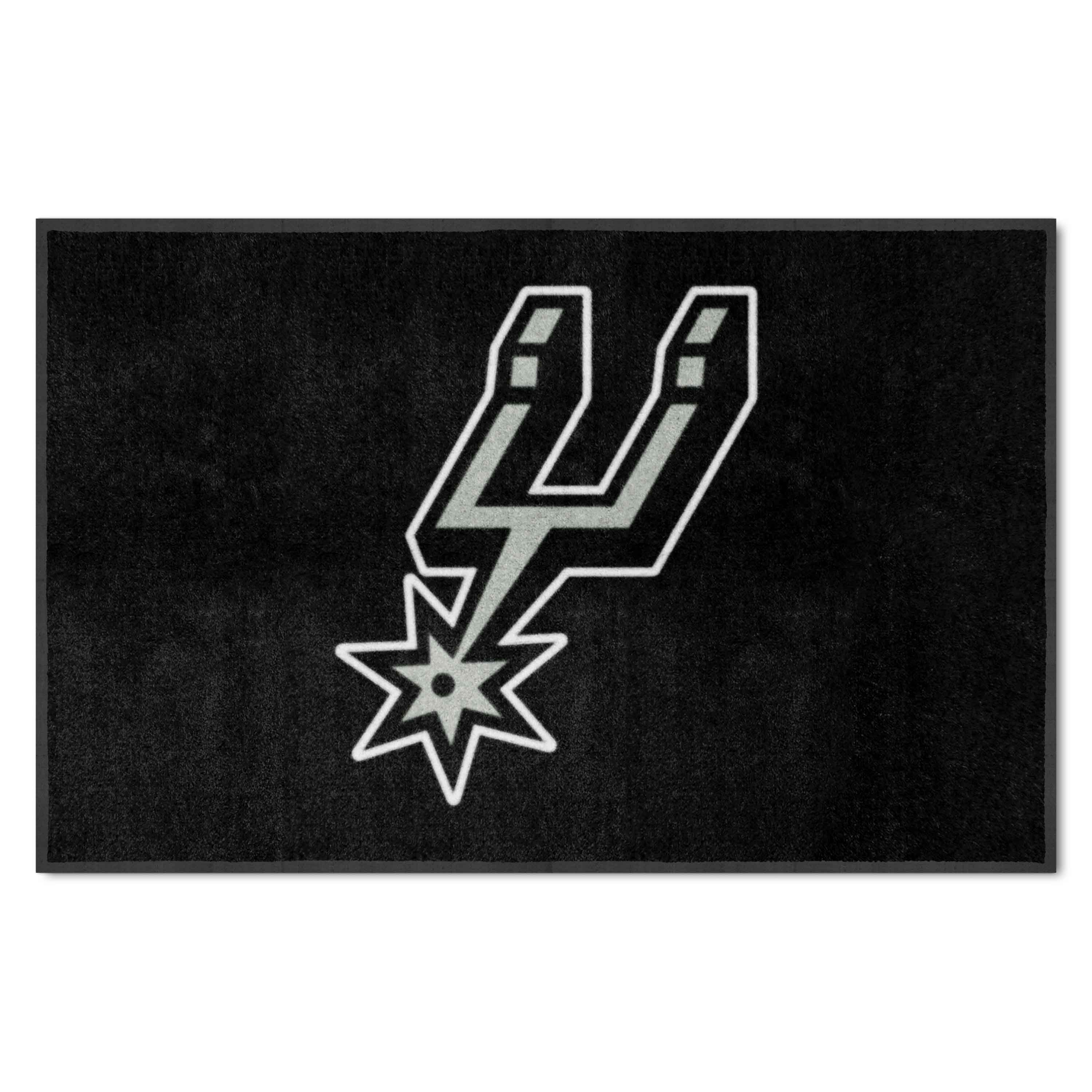 San Antonio Spurs 4X6 High-Traffic Mat with Durable Rubber Backing - Landscape Orientation