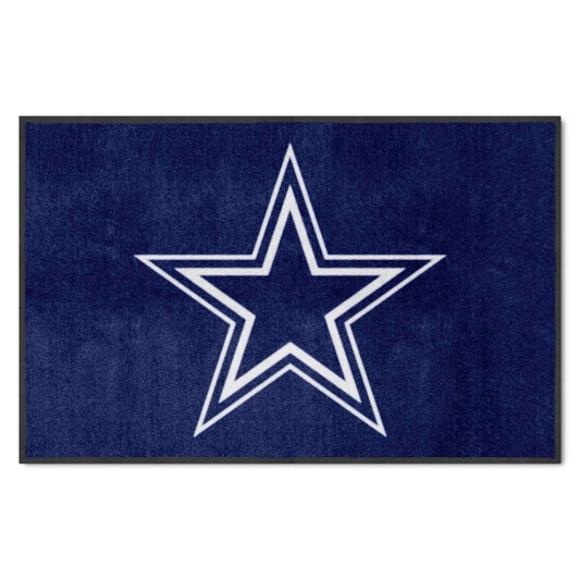 Dallas Cowboys 4X6 High-Traffic Mat with Durable Rubber Backing - Landscape Orientation