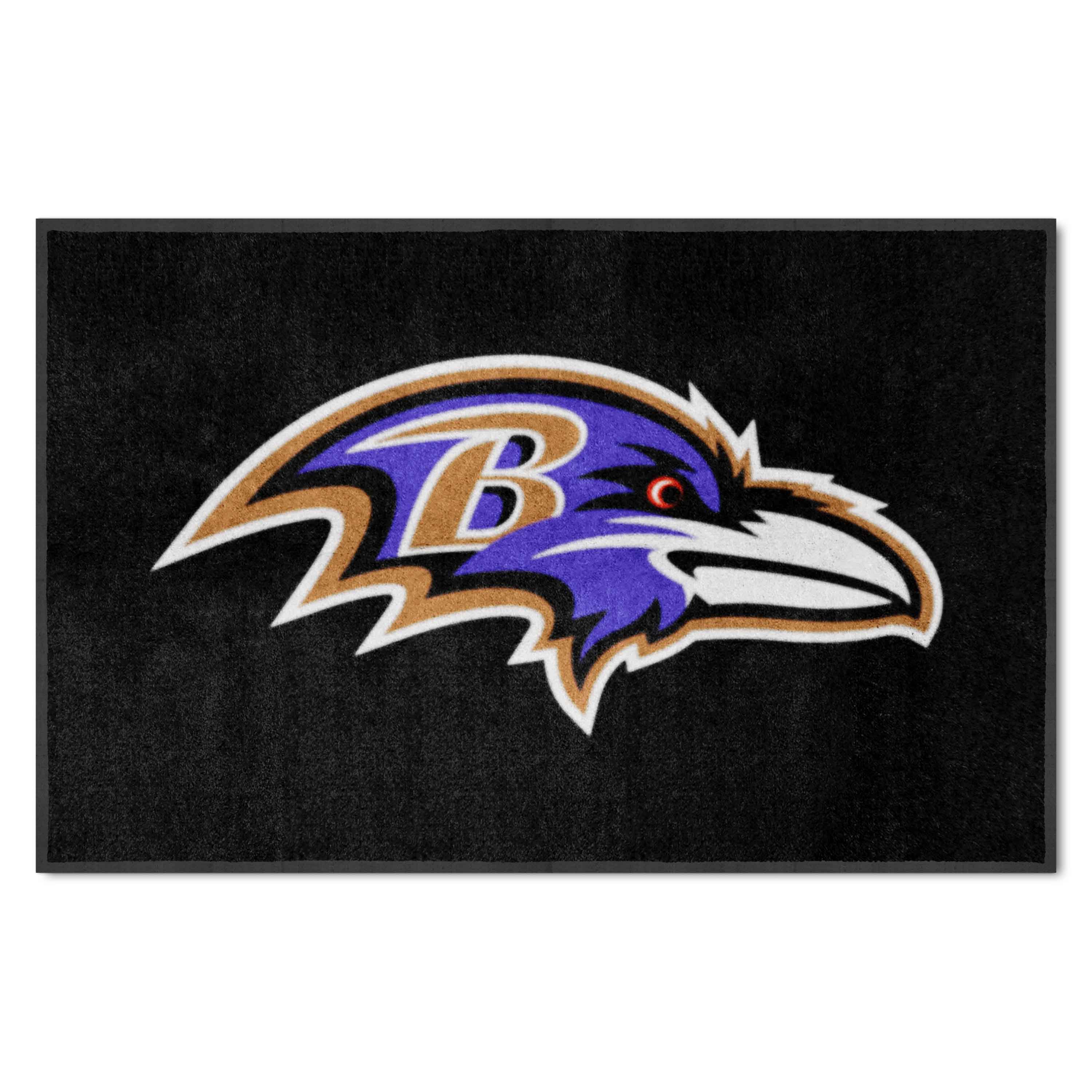 Baltimore Ravens 4X6 High-Traffic Mat with Durable Rubber Backing - Landscape Orientation - Baltimore Ravens