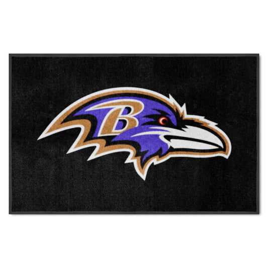 Baltimore Ravens 4X6 High-Traffic Mat with Durable Rubber Backing - Landscape Orientation - Baltimore Ravens