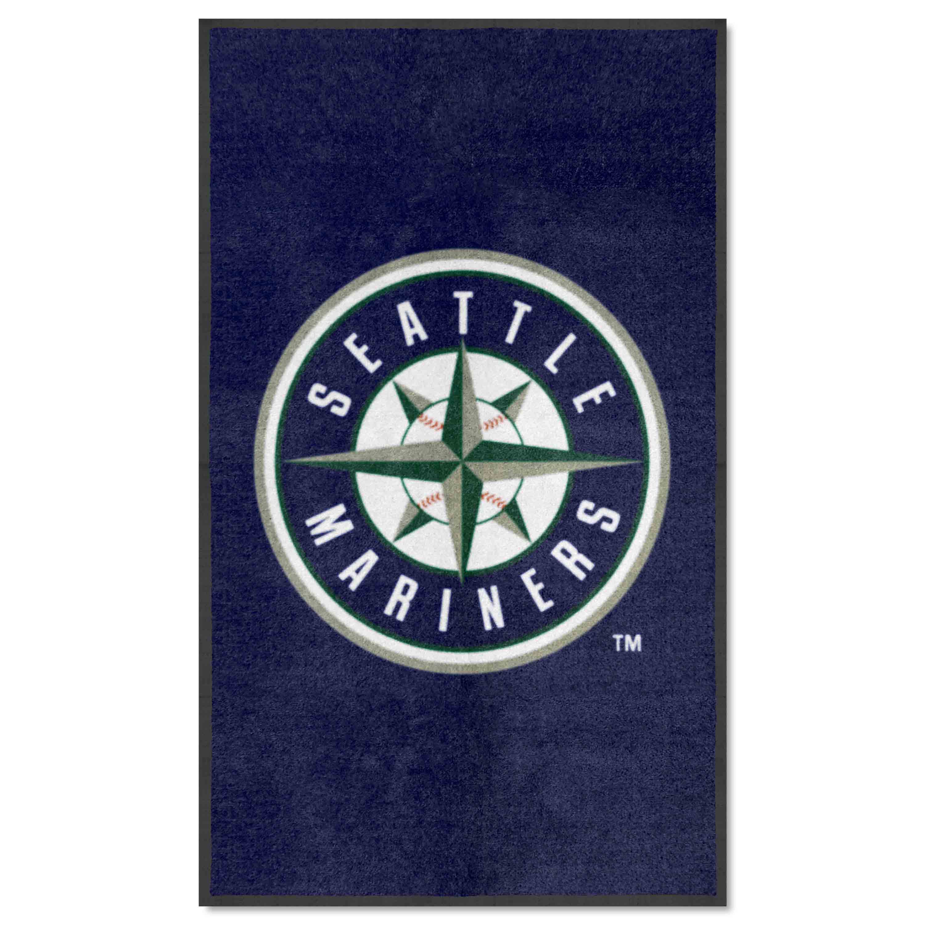 Seattle Mariners 3X5 High-Traffic Mat with Durable Rubber Backing - Portrait Orientation