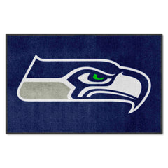 Seattle Seahawks 4X6 High-Traffic Mat with Durable Rubber Backing - Landscape Orientation