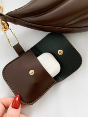 PU Leather Shoulder Bag with EarPods Bag - Trendsi