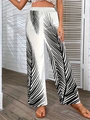 Printed Wide Leg Pants - Flyclothing LLC