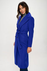 Coalition LA Double-Breasted Longline Coat with Belt - Trendsi