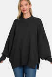 Zenana Side Sit Oversize Sweater