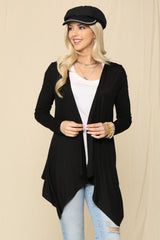 Celeste Full Size Open Front Knit Cardigan - Trendsi