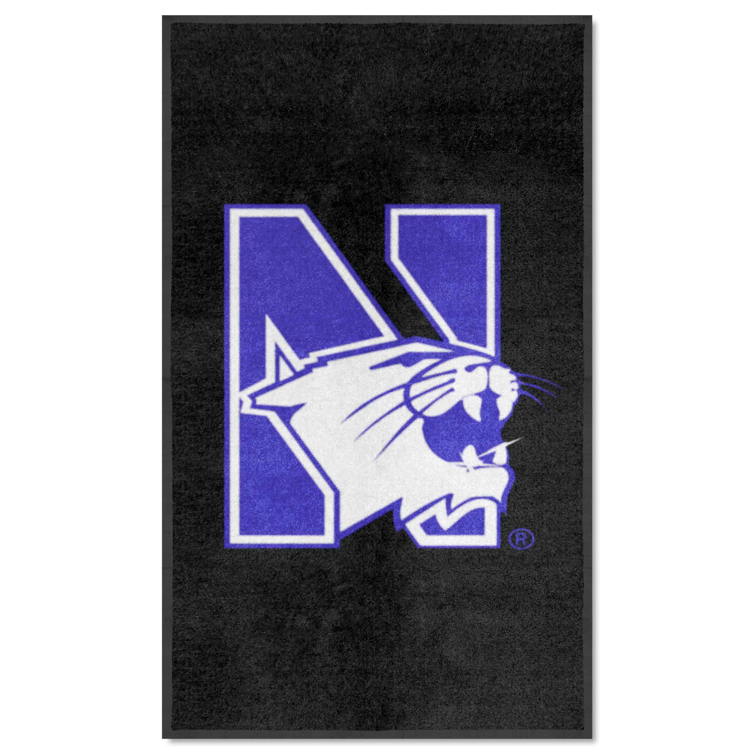 Northwestern 3X5 High-Traffic Mat with Durable Rubber Backing - Portrait Orientation