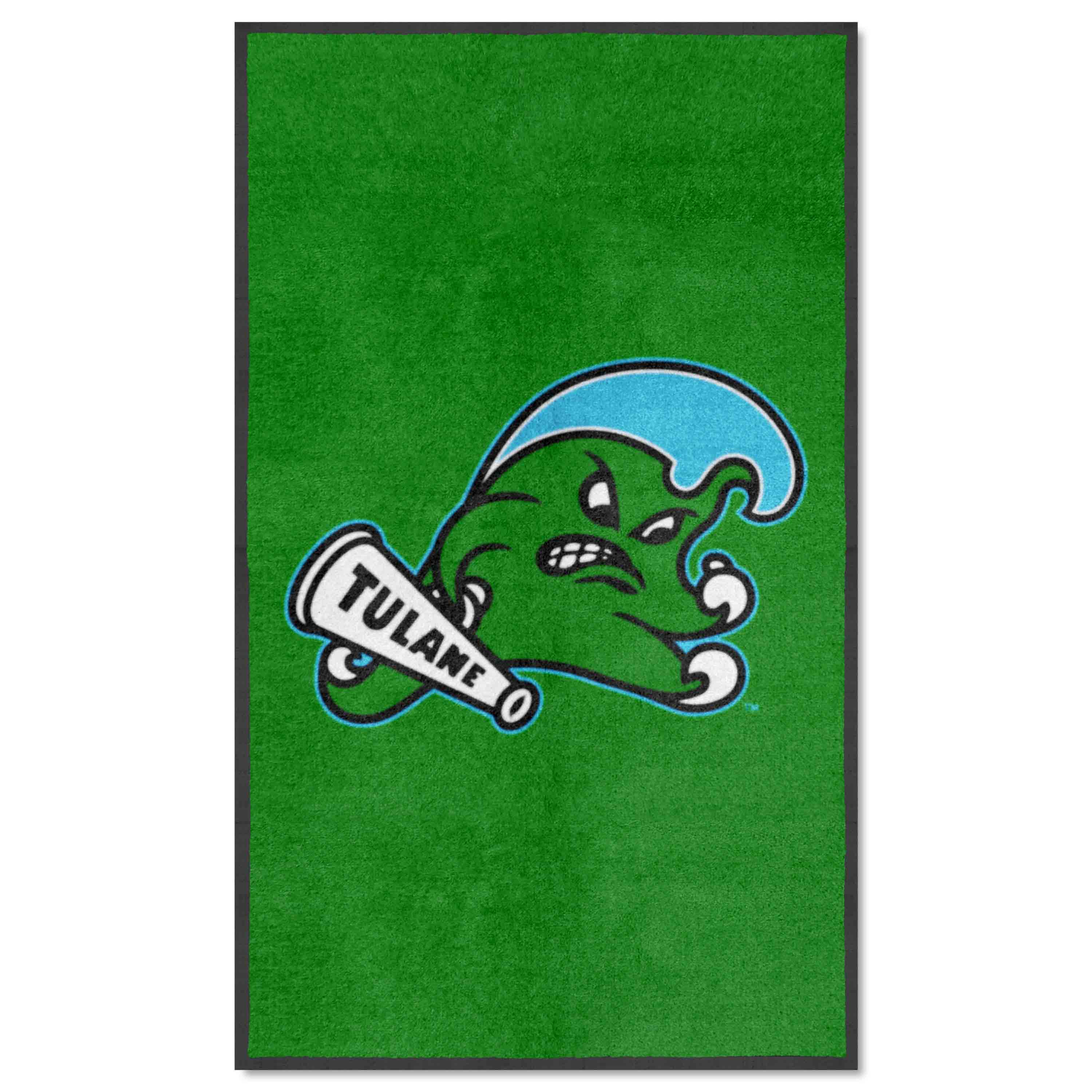 Tulane 3X5 High-Traffic Mat with Durable Rubber Backing - Portrait Orientation - Tulane