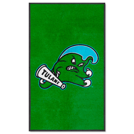 Tulane 3X5 High-Traffic Mat with Durable Rubber Backing - Portrait Orientation - Tulane